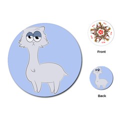 Grumpy Persian Cat Llama Playing Cards (round)  by Catifornia