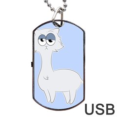 Grumpy Persian Cat Llama Dog Tag Usb Flash (two Sides) by Catifornia