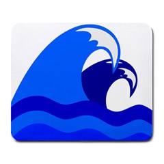 Blue Beach Sea Wave Waves Chevron Water Large Mousepads by Mariart