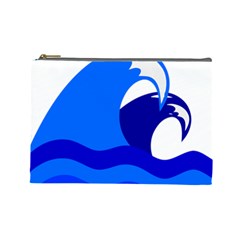 Blue Beach Sea Wave Waves Chevron Water Cosmetic Bag (large)  by Mariart