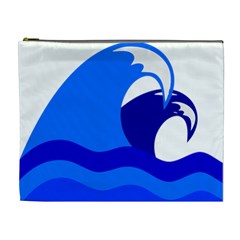 Blue Beach Sea Wave Waves Chevron Water Cosmetic Bag (xl)