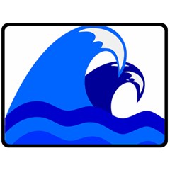 Blue Beach Sea Wave Waves Chevron Water Fleece Blanket (large) 