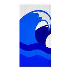 Blue Beach Sea Wave Waves Chevron Water Shower Curtain 36  X 72  (stall)  by Mariart