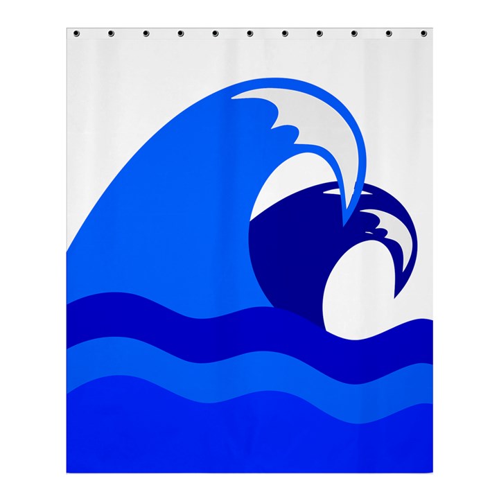 Blue Beach Sea Wave Waves Chevron Water Shower Curtain 60  x 72  (Medium) 