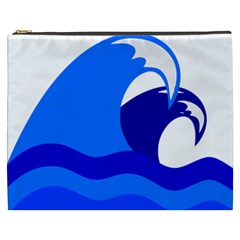 Blue Beach Sea Wave Waves Chevron Water Cosmetic Bag (xxxl)  by Mariart