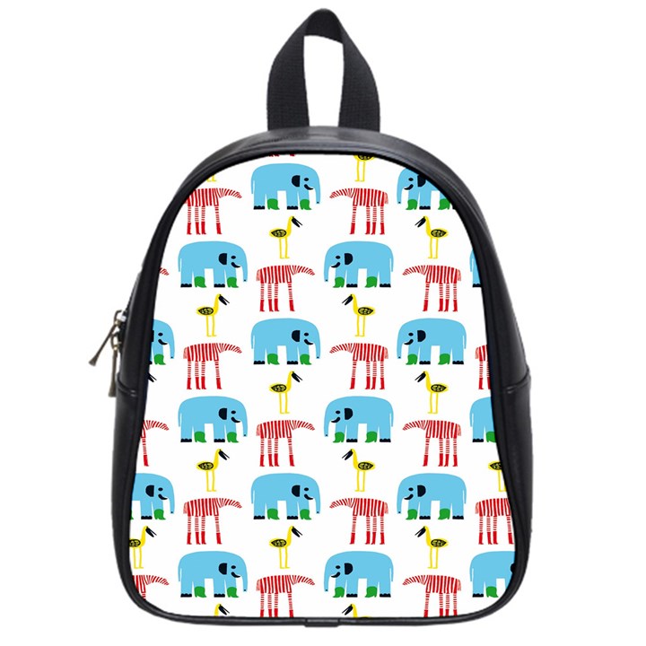 Animals Elephants Giraffes Bird Cranes Swan School Bags (Small) 