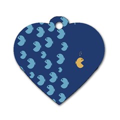 Blue Fish Sea Beach Swim Yellow Predator Water Dog Tag Heart (one Side)