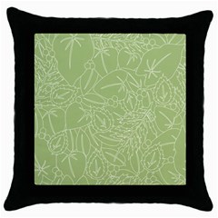 Blender Greenery Leaf Green Throw Pillow Case (black)