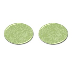 Blender Greenery Leaf Green Cufflinks (oval) by Mariart
