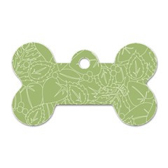 Blender Greenery Leaf Green Dog Tag Bone (two Sides) by Mariart