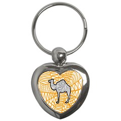 Animals Camel Animals Deserts Yellow Key Chains (heart) 