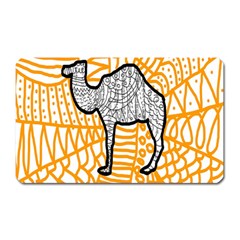 Animals Camel Animals Deserts Yellow Magnet (rectangular)