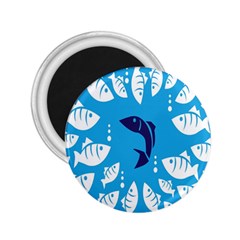 Blue Fish Tuna Sea Beach Swim White Predator Water 2 25  Magnets