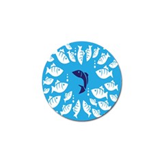 Blue Fish Tuna Sea Beach Swim White Predator Water Golf Ball Marker (10 Pack)