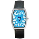 Blue Fish Tuna Sea Beach Swim White Predator Water Barrel Style Metal Watch Front