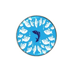 Blue Fish Tuna Sea Beach Swim White Predator Water Hat Clip Ball Marker (10 Pack) by Mariart