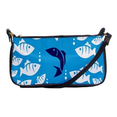 Blue Fish Tuna Sea Beach Swim White Predator Water Shoulder Clutch Bags