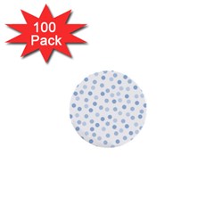 Bubble Balloon Circle Polka Blue 1  Mini Buttons (100 Pack) 