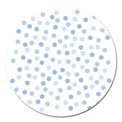 Bubble Balloon Circle Polka Blue Magnet 5  (round)