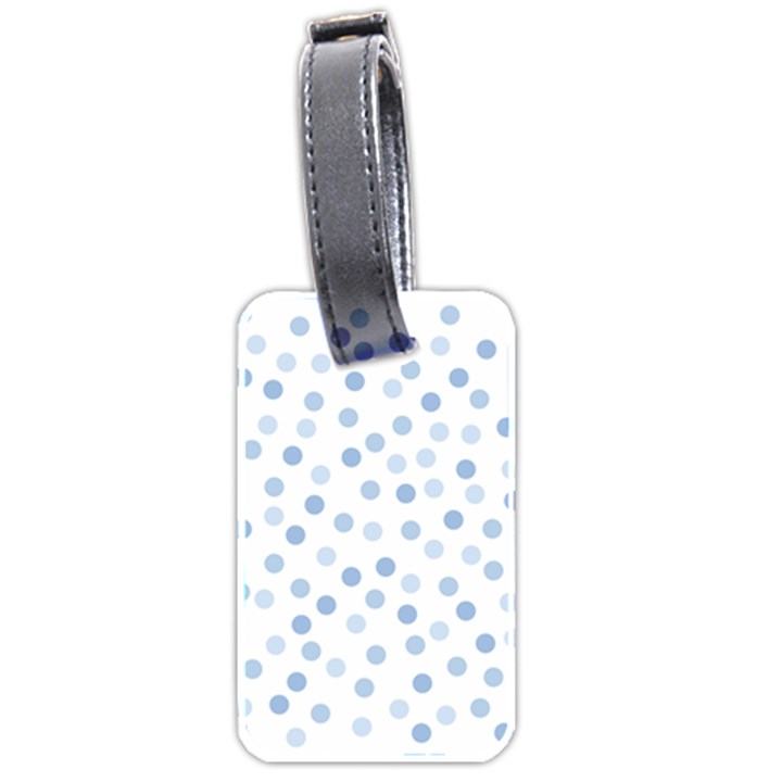 Bubble Balloon Circle Polka Blue Luggage Tags (Two Sides)