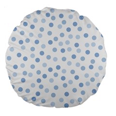 Bubble Balloon Circle Polka Blue Large 18  Premium Round Cushions