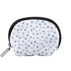 Bubble Balloon Circle Polka Blue Accessory Pouches (small) 