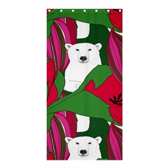 Animals White Bear Flower Floral Red Green Shower Curtain 36  X 72  (stall) 