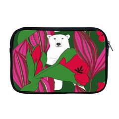 Animals White Bear Flower Floral Red Green Apple Macbook Pro 17  Zipper Case