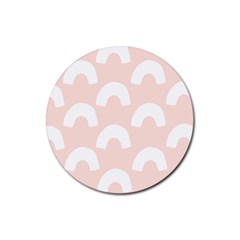 Donut Rainbows Beans Pink Rubber Coaster (round)  by Mariart