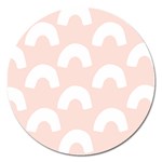 Donut Rainbows Beans Pink Magnet 5  (Round) Front