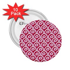 Botanical Gardens Sunflower Red White Circle 2.25  Buttons (10 pack) 