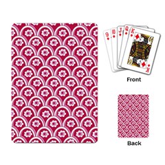 Botanical Gardens Sunflower Red White Circle Playing Card by Mariart