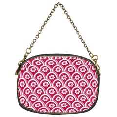 Botanical Gardens Sunflower Red White Circle Chain Purses (One Side) 