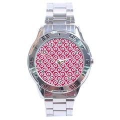 Botanical Gardens Sunflower Red White Circle Stainless Steel Analogue Watch