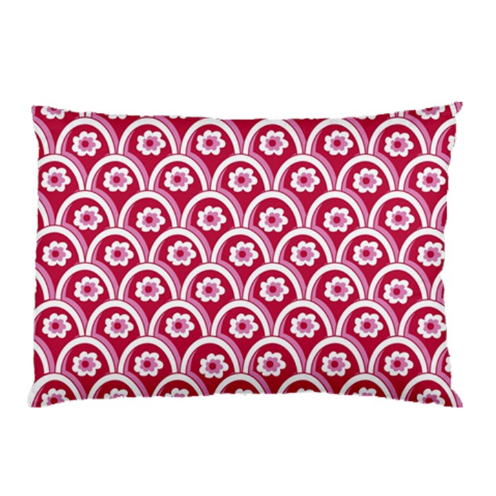 Botanical Gardens Sunflower Red White Circle Pillow Case (Two Sides)