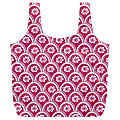 Botanical Gardens Sunflower Red White Circle Full Print Recycle Bags (L) 