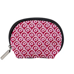 Botanical Gardens Sunflower Red White Circle Accessory Pouches (Small) 