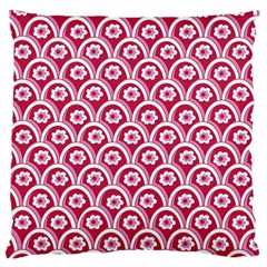 Botanical Gardens Sunflower Red White Circle Standard Flano Cushion Case (Two Sides)