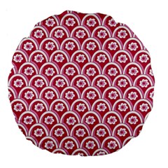 Botanical Gardens Sunflower Red White Circle Large 18  Premium Flano Round Cushions