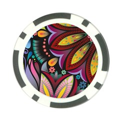 Flower Floral Sunflower Rose Color Rainbow Circle Polka Poker Chip Card Guard by Mariart