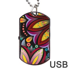 Flower Floral Sunflower Rose Color Rainbow Circle Polka Dog Tag Usb Flash (two Sides) by Mariart