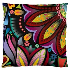 Flower Floral Sunflower Rose Color Rainbow Circle Polka Standard Flano Cushion Case (one Side) by Mariart