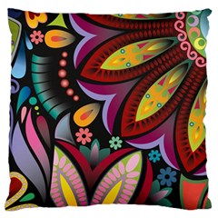 Flower Floral Sunflower Rose Color Rainbow Circle Polka Standard Flano Cushion Case (two Sides)