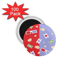 Glasses Red Blue Green Cloud Line Cart 1 75  Magnets (100 Pack) 