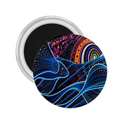 Fish Out Of Water Monster Space Rainbow Circle Polka Line Wave Chevron Star 2 25  Magnets