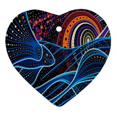 Fish Out Of Water Monster Space Rainbow Circle Polka Line Wave Chevron Star Ornament (heart)