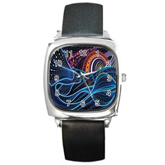 Fish Out Of Water Monster Space Rainbow Circle Polka Line Wave Chevron Star Square Metal Watch by Mariart