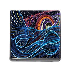 Fish Out Of Water Monster Space Rainbow Circle Polka Line Wave Chevron Star Memory Card Reader (square) by Mariart