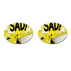 Have Meant  Tech Science Future Sad Yellow Street Cufflinks (oval)