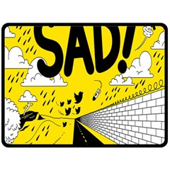 Have Meant  Tech Science Future Sad Yellow Street Fleece Blanket (large) 